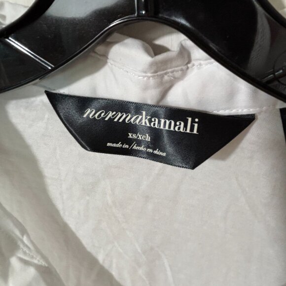 Norma Kamali White One Pocket Button Down Shirt, Sz XS - Picture 3 of 4